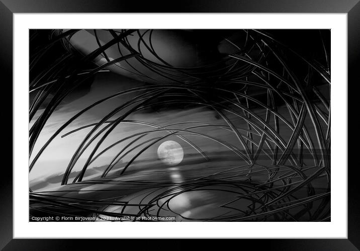 Full Moon Bw Framed Mounted Print by Florin Birjoveanu