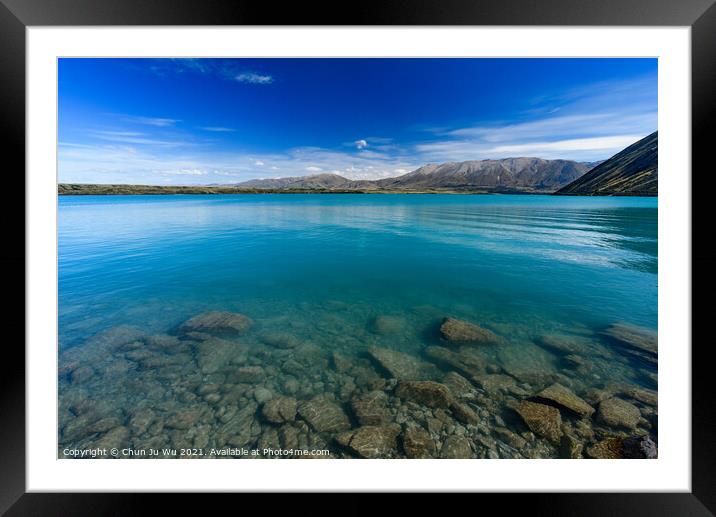 Clean lake in South Island, New Zealand Framed Mounted Print by Chun Ju Wu