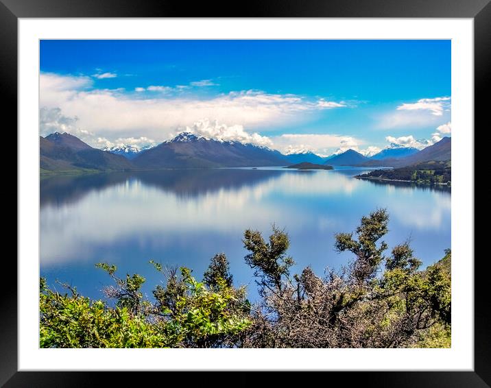 Mirror Lakes New Zealand Framed Mounted Print by Mark Llewellyn
