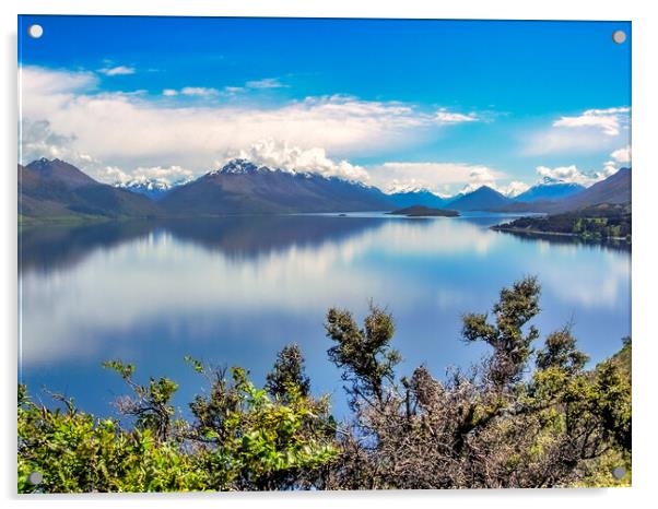 Mirror Lakes New Zealand Acrylic by Mark Llewellyn