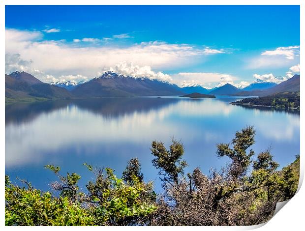 Mirror Lakes New Zealand Print by Mark Llewellyn