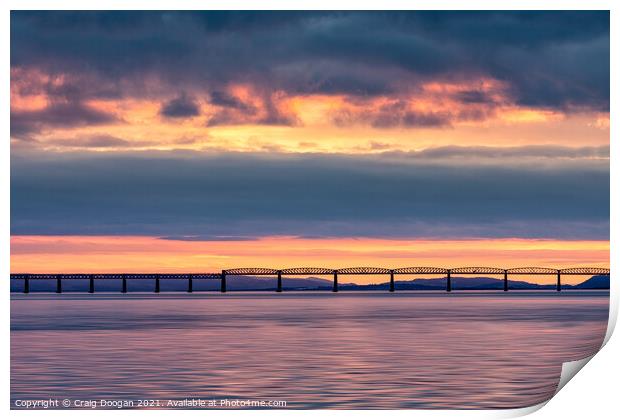 Tay Bridge Sunset - Dundee Print by Craig Doogan