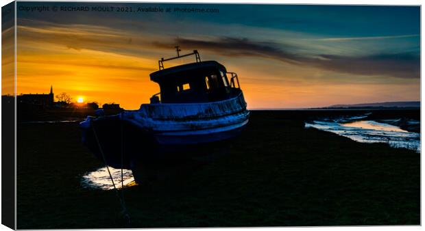 Gower Fishing Boat At Sunset Canvas Print by RICHARD MOULT