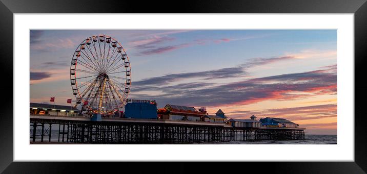 Blackpool Central Pier Panoramic Framed Mounted Print by Glen Allen