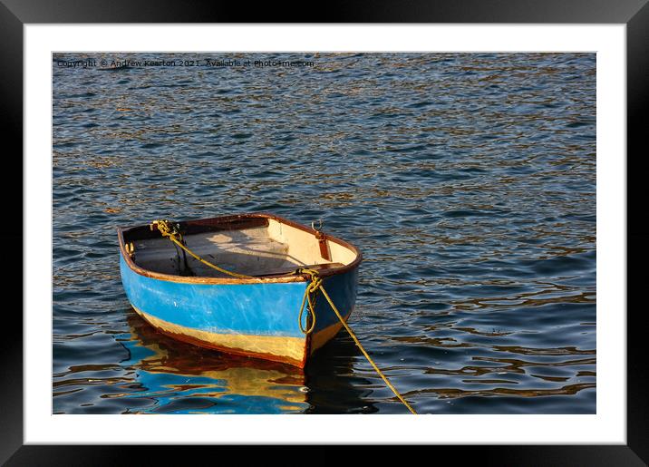 Little row boat in Solva harbour, Pembrokeshire Framed Mounted Print by Andrew Kearton