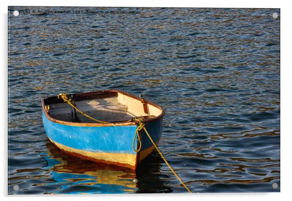 Little row boat in Solva harbour, Pembrokeshire Acrylic by Andrew Kearton