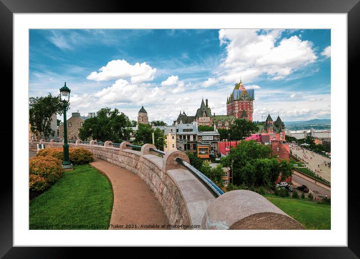 A view of the Landmark hotel in Québec city Canada Framed Mounted Print by PhotOvation-Akshay Thaker