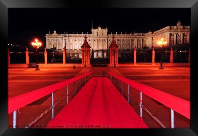 Royal palace of Madrid Rare midnight composition Framed Print by PhotOvation-Akshay Thaker