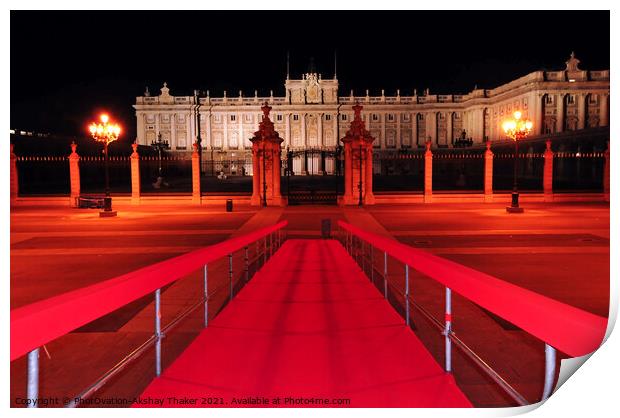 Royal palace of Madrid Rare midnight composition Print by PhotOvation-Akshay Thaker