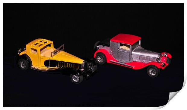 Two vintage red and yellow cars models  Print by PhotOvation-Akshay Thaker