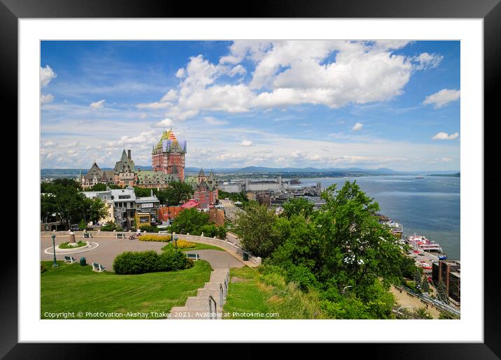 A view of the Landmark hotel in Québec city Canada Framed Mounted Print by PhotOvation-Akshay Thaker