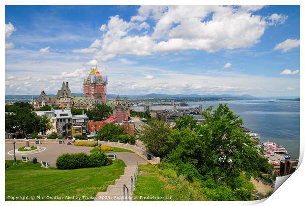A view of the Landmark hotel in Québec city Canada Print by PhotOvation-Akshay Thaker