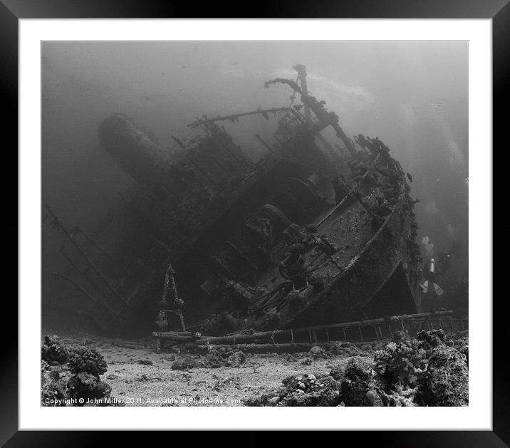 Ghiannis.D Wreck & Divers,Egypt. Framed Mounted Print by John Miller