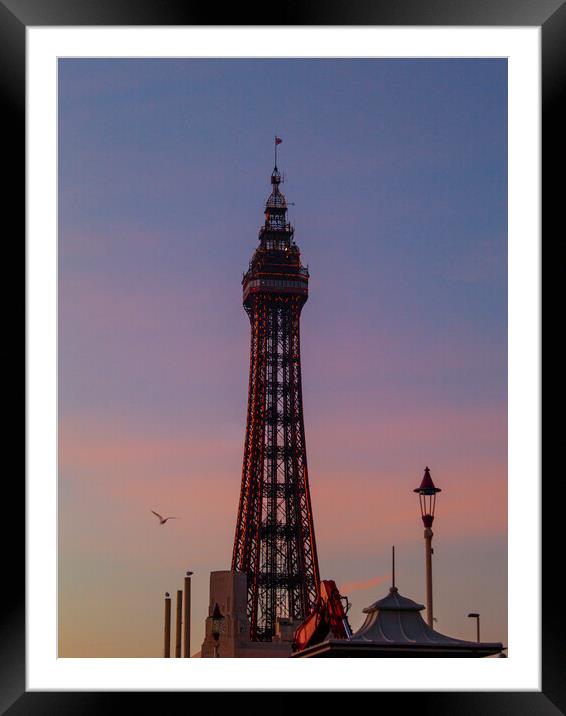 Blackpool Tower - Sunset Framed Mounted Print by Glen Allen