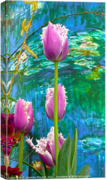 Monets Garden in Bloom Canvas Print by Deanne Flouton