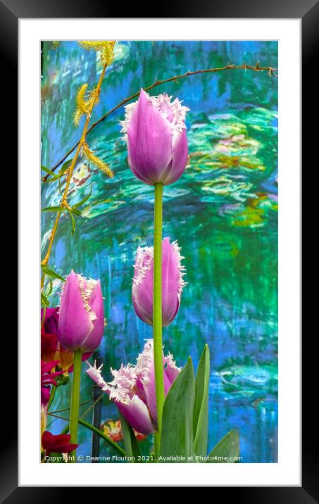 Monets Garden in Bloom Framed Mounted Print by Deanne Flouton