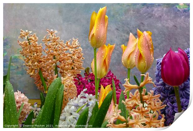 Monets Spring Bouquet Print by Deanne Flouton