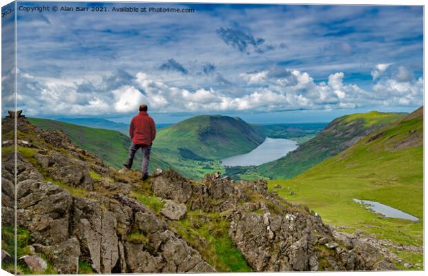 Lake District Great Gable and Wast Water Canvas Print by Alan Barr
