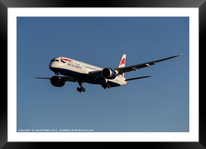 British Airways Boeing 787-8            Framed Mounted Print by David Pyatt