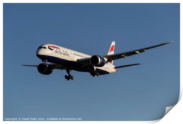 British Airways Boeing 787-8            Print by David Pyatt