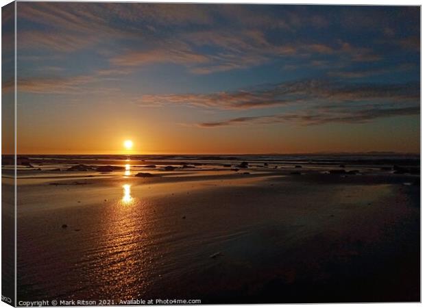 Brown sands of the Solway Canvas Print by Mark Ritson