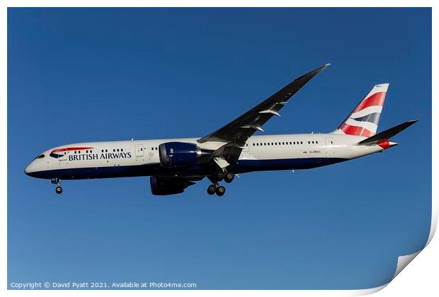 British Airways Boeing 787-8             Print by David Pyatt