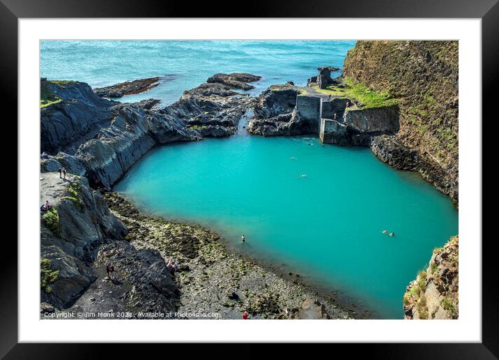 Blue Lagoon, Abereiddy in Pembrokeshire Framed Mounted Print by Jim Monk