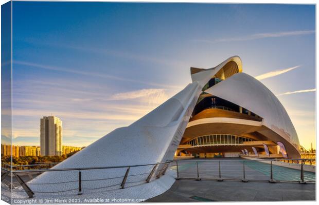 City of Arts and Sciences, Valencia. Canvas Print by Jim Monk