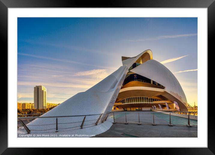 City of Arts and Sciences, Valencia. Framed Mounted Print by Jim Monk