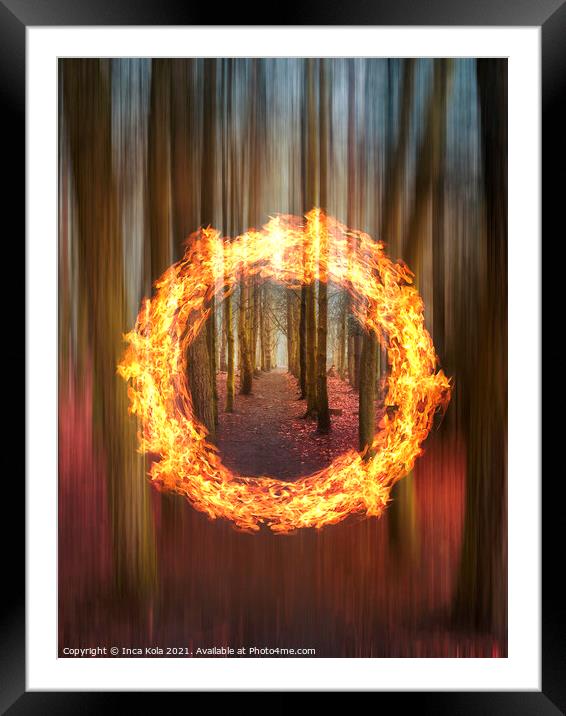 Woodland Fire Portal Framed Mounted Print by Inca Kala