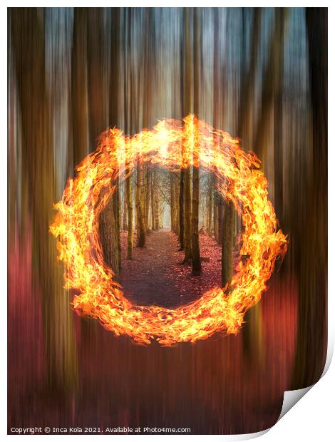 Woodland Fire Portal Print by Inca Kala