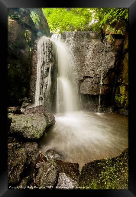 Derbyshire's Hidden Gem: Enchanting Waterfalls Framed Print by Holly Burgess