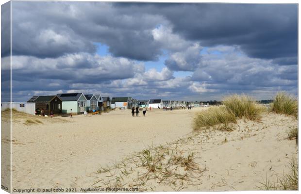 Heading to the huts. Canvas Print by paul cobb