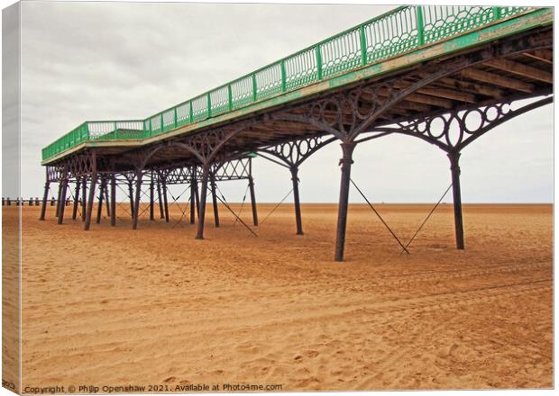 Historic victorian pier at saint annes on sea in Blackpool Canvas Print by Philip Openshaw