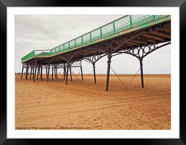 Historic victorian pier at saint annes on sea in Blackpool Framed Mounted Print by Philip Openshaw