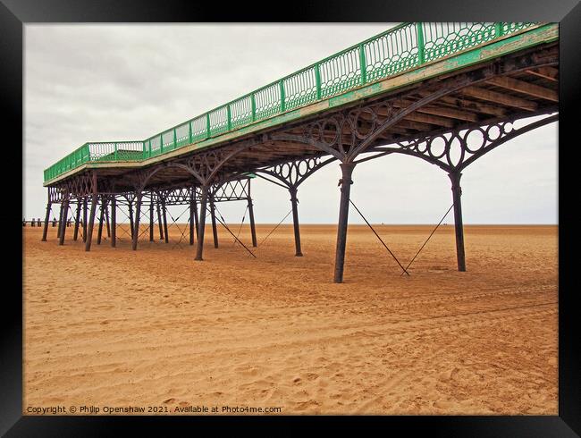 Historic victorian pier at saint annes on sea in Blackpool Framed Print by Philip Openshaw