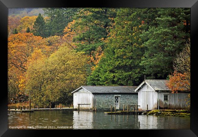 Lake District boat housesOutdoor  Framed Print by Mark ODonnell