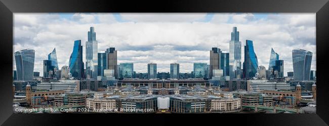 Mirror effect London skyline and skyscrapers Framed Print by Milton Cogheil