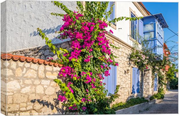 House with bougainvillaea Canvas Print by Kevin Hellon