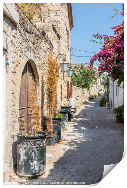 Narrow street with stone houses Print by Kevin Hellon