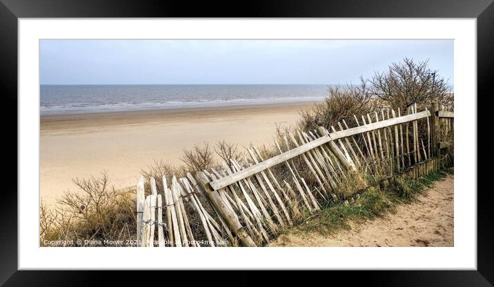 Mablethorpe beach Lincolnshire  Framed Mounted Print by Diana Mower