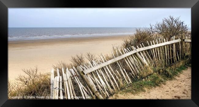Mablethorpe beach Lincolnshire  Framed Print by Diana Mower