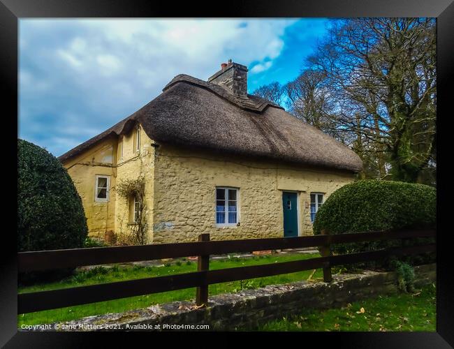 Thatched Roof Cottage Framed Print by Jane Metters