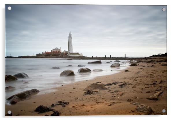 St Mary's Lighthouse, Whitley Bay Acrylic by Rob Cole