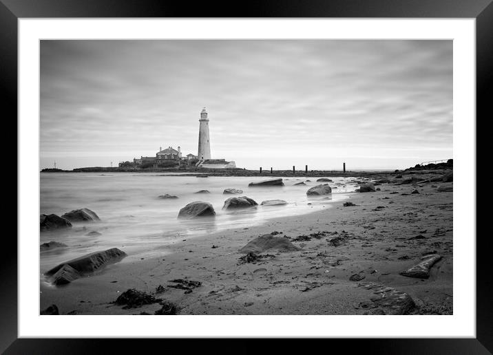 St Mary's Lighthouse, Whitley Bay Framed Mounted Print by Rob Cole