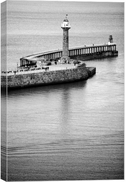 Whitby West Pier Canvas Print by Neil Overy