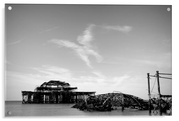 Brighton West Pier Acrylic by Neil Overy