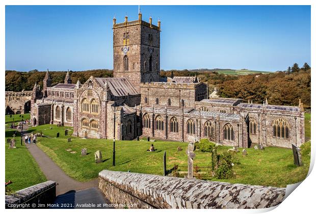 St David's Cathedral, Pembrokeshire. Print by Jim Monk