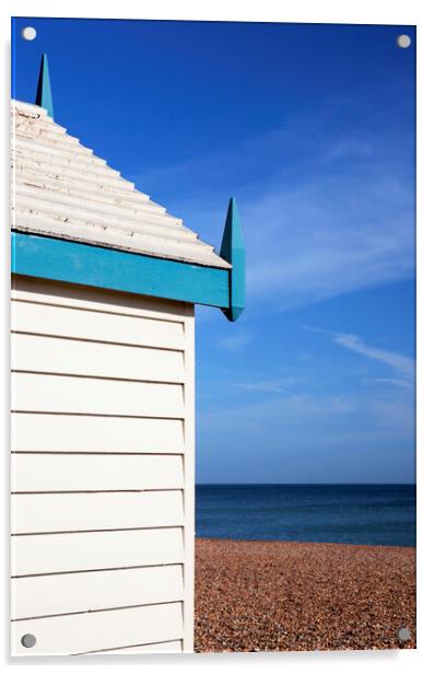 Beach Hut on Brighton Beach Acrylic by Neil Overy
