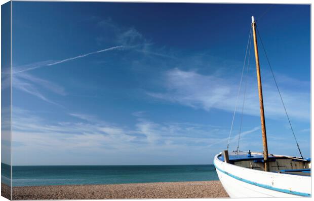 Fshing Boat on Brighton Beach Canvas Print by Neil Overy